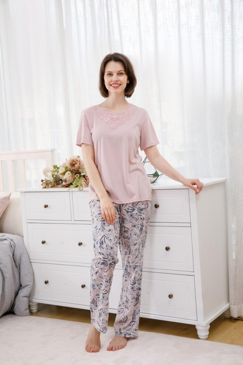 ShinyAshley 2 Pieces Pyjama Large size pajamas Womens pajamas set bamboo pajamas set