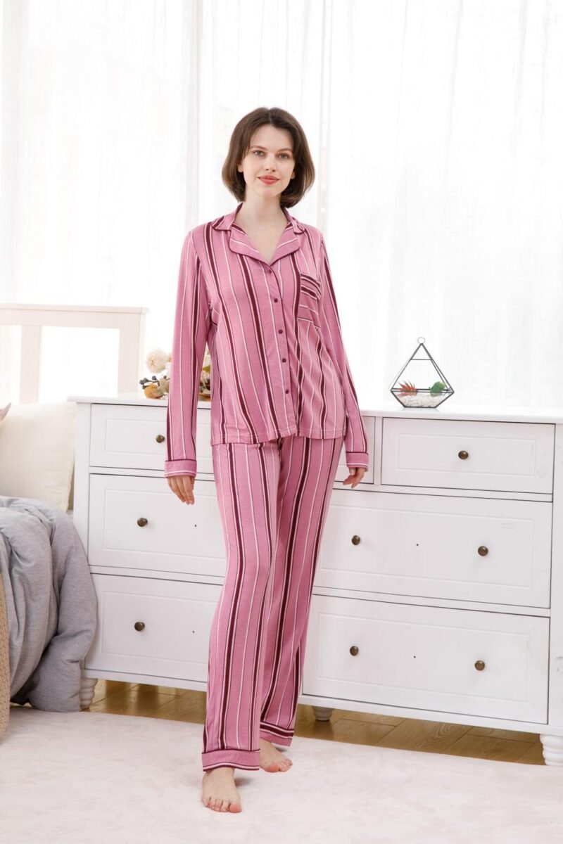 ShinyAshley 2 Pieces Pyjama Womens viscose pajamas cardigan Spring and Autumn womens set