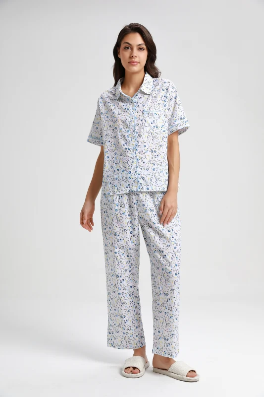 cotton woven viscose short pajamas set