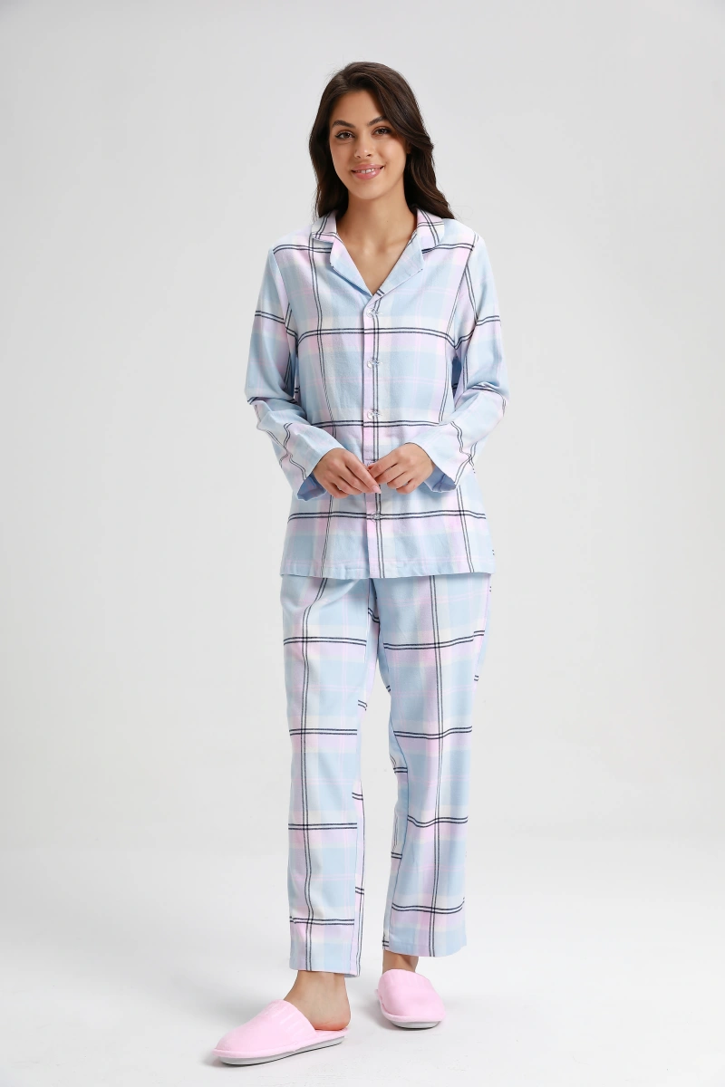 cotton yarn dyed check flannel pj