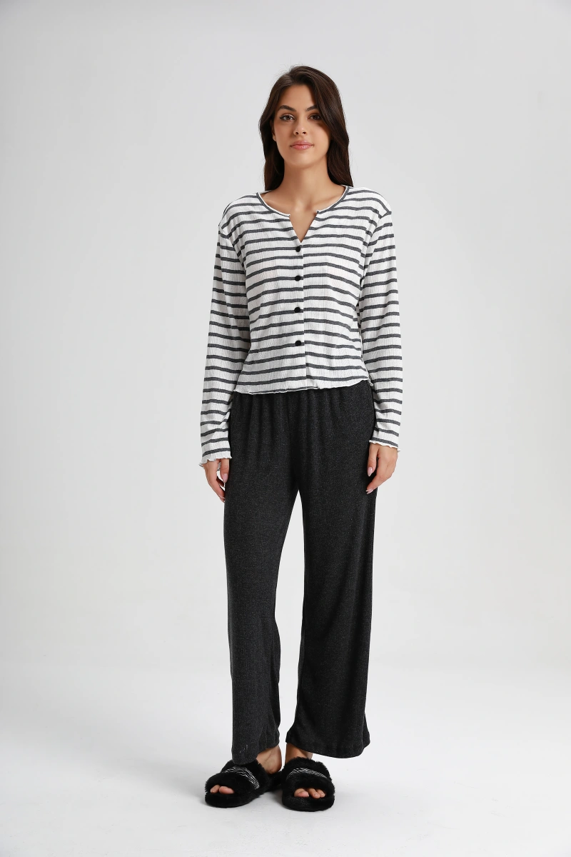 polyester modal long pajamas set