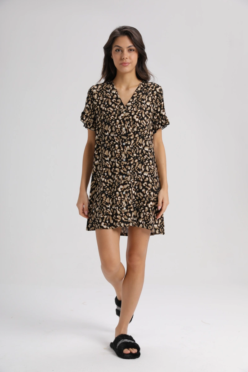 spring summer woven twill viscose night dress