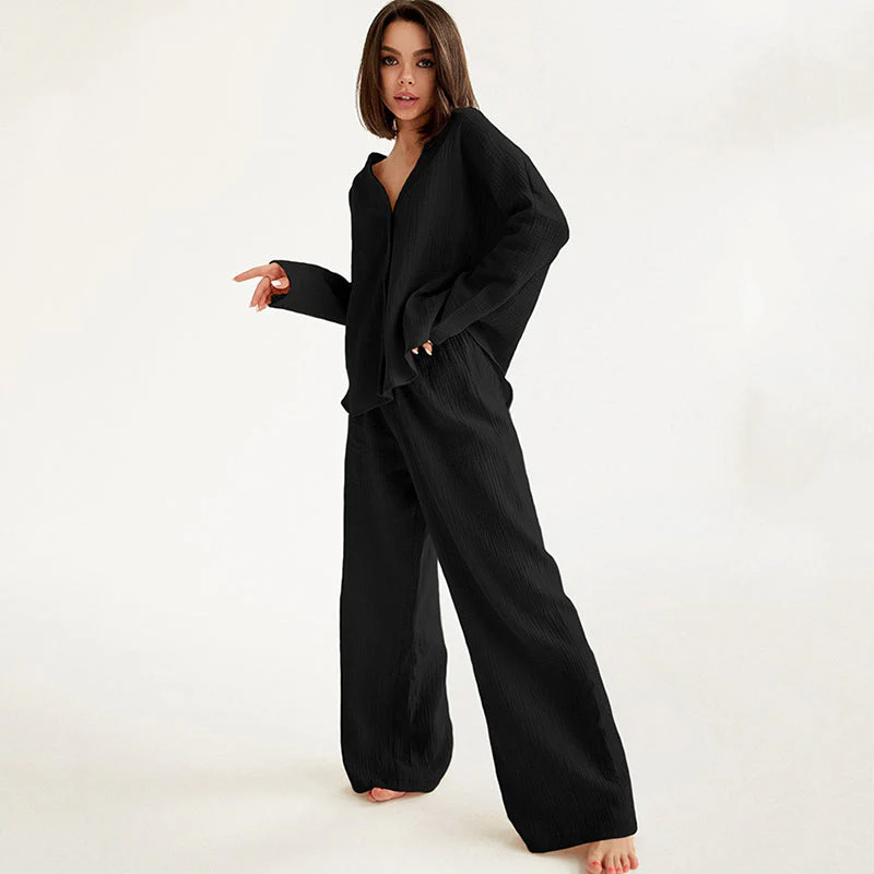 black cotton pajamas womens