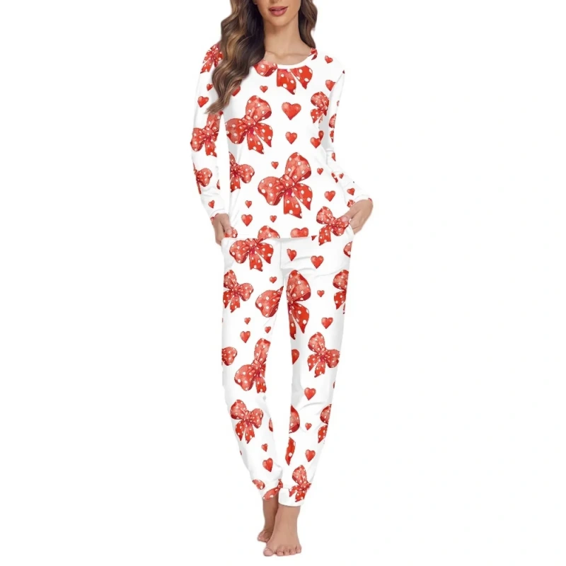 bow christmas pajamas women