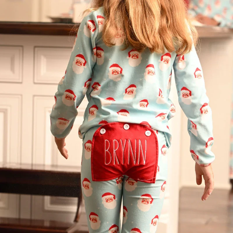 christmas pajamas button flap