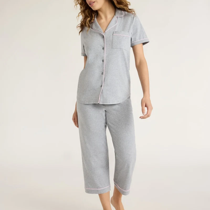 cotton poplin capri pajamas