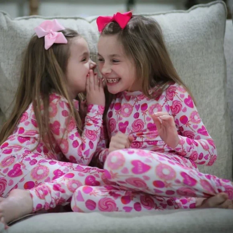 cute valentine's day bamboo pajamas