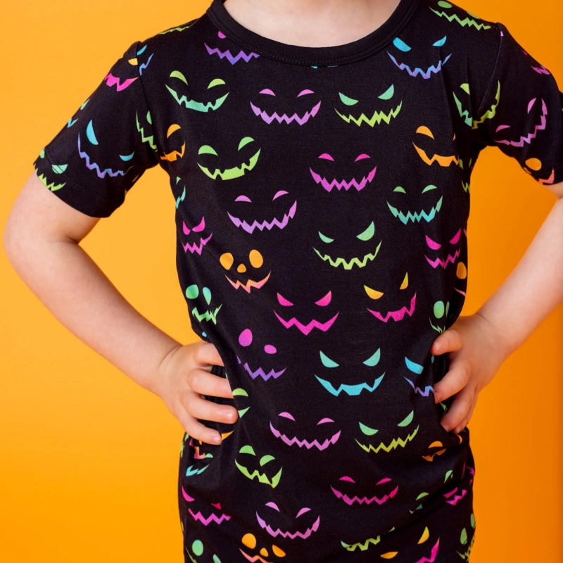 halloween bamboo pajamas short set