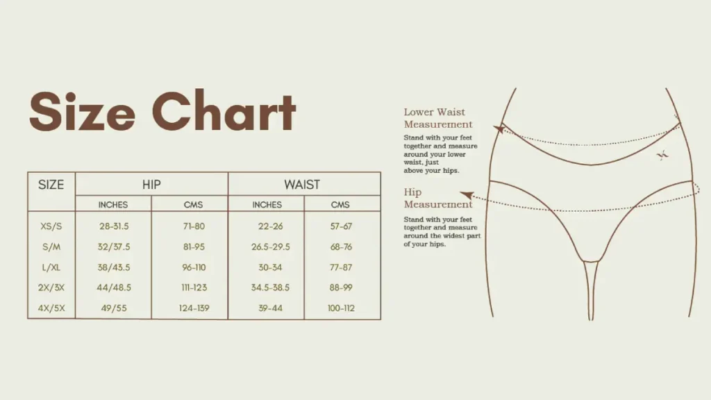 hipster undewear size chart