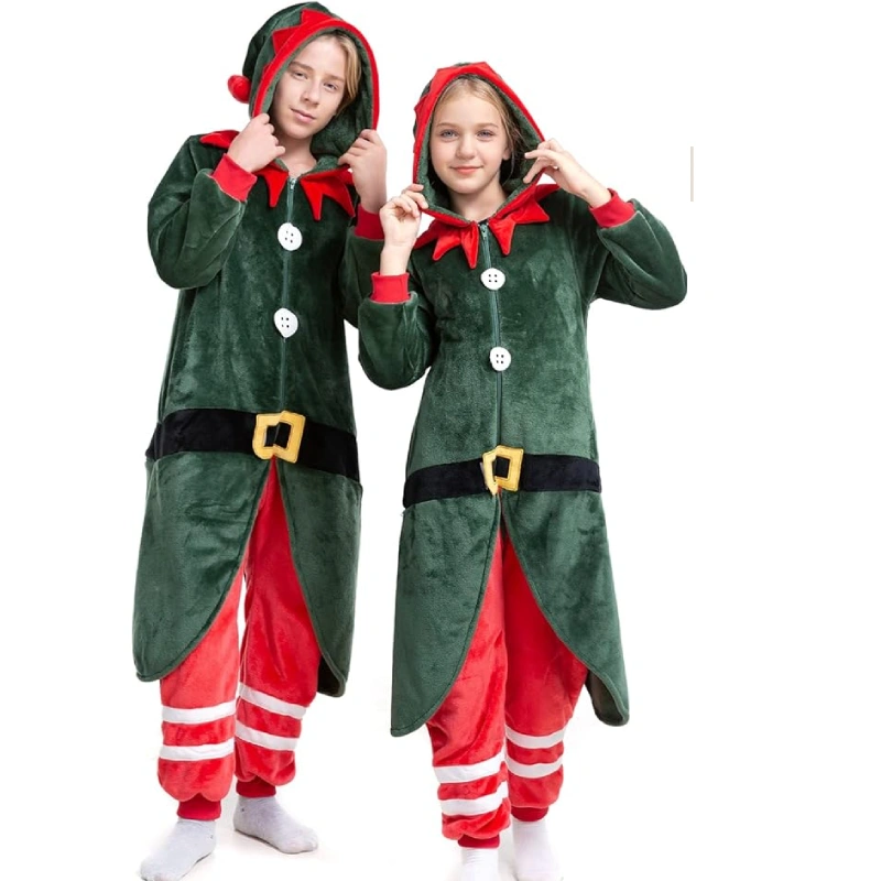 kids elf onesie pajamas