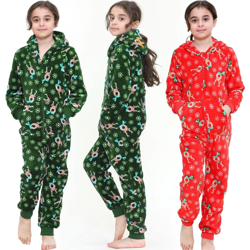 kids holiday onesie pajamas