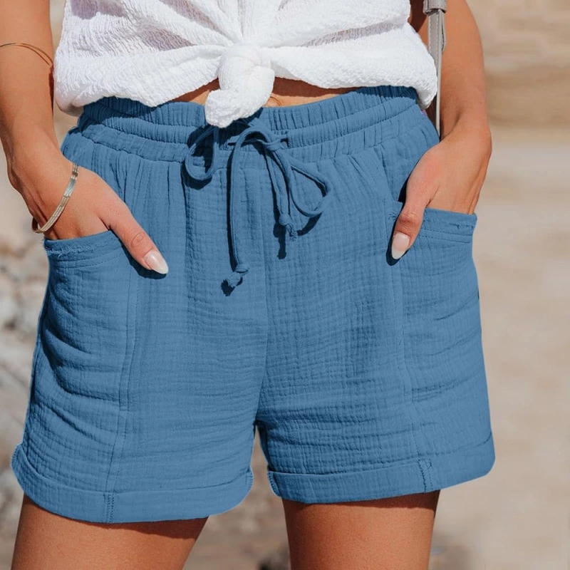 linen pajama shorts women