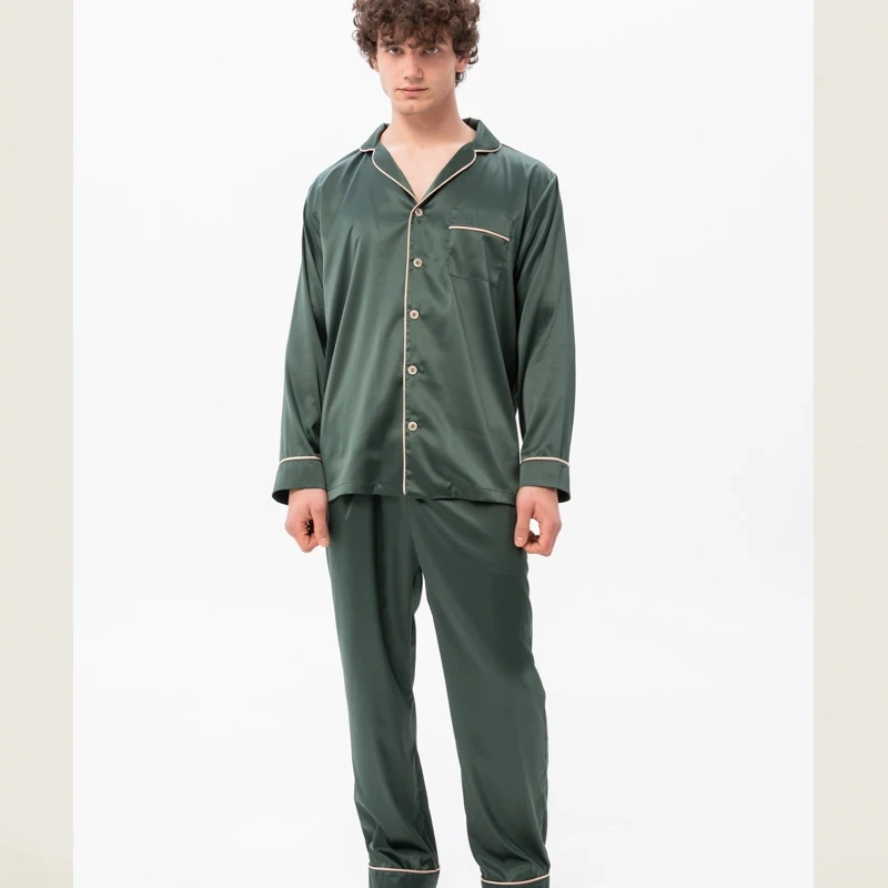 mens silk christmas pajamas