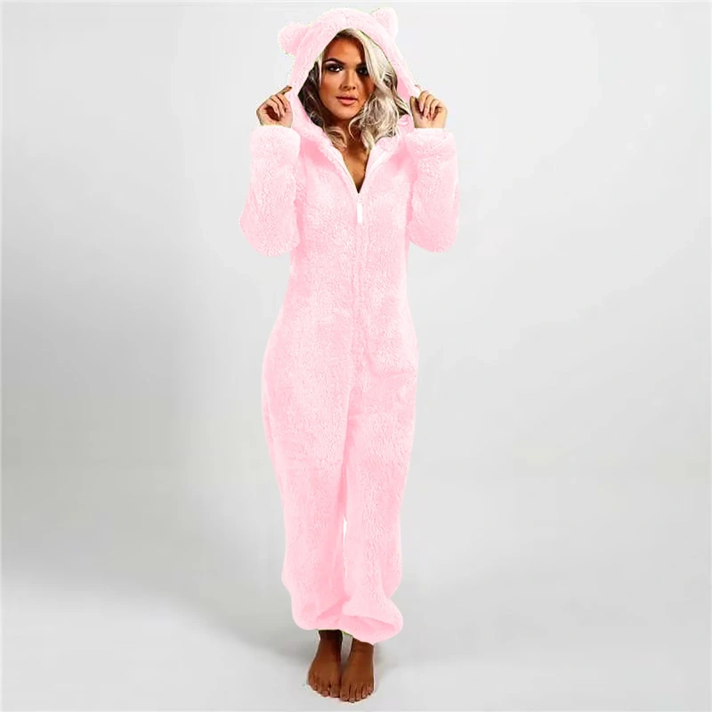 pink onesie pajamas women's