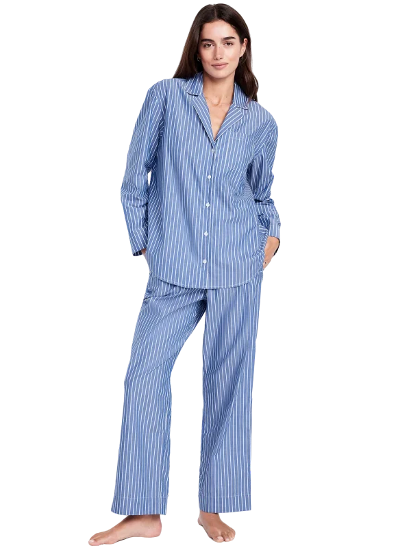 poplin pajamas womens
