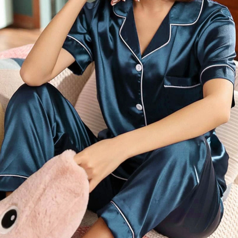 satin button down pajamas