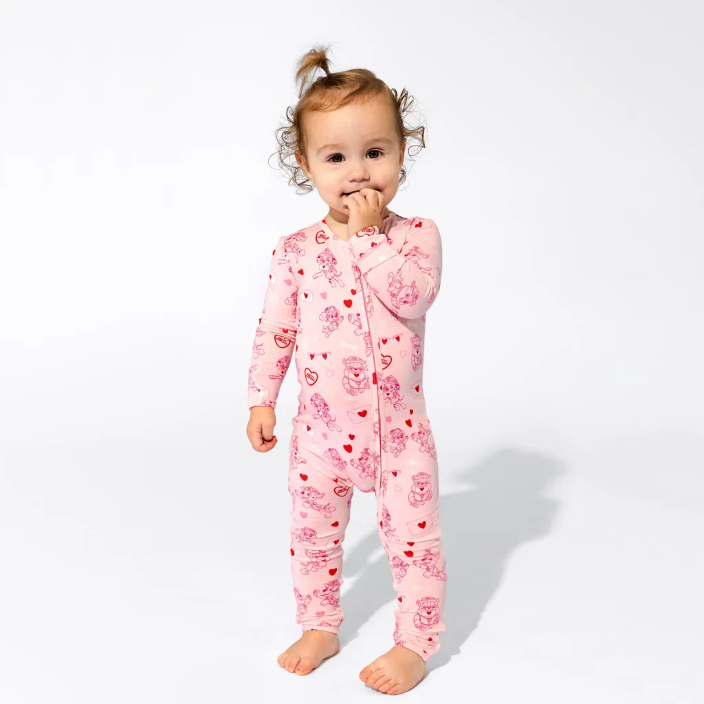 valentines bamboo baby pajamas