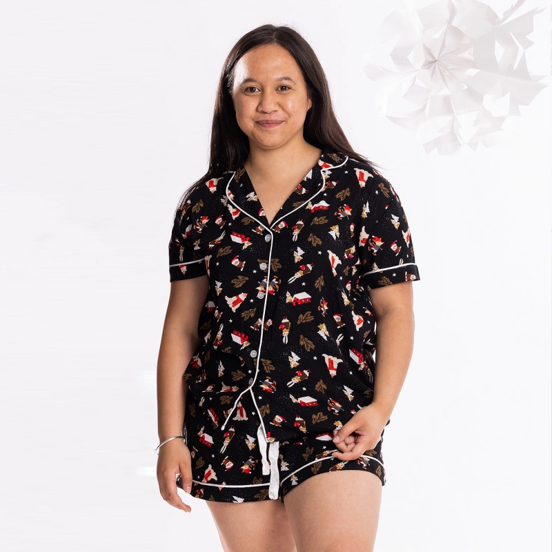 women black santa pajamas