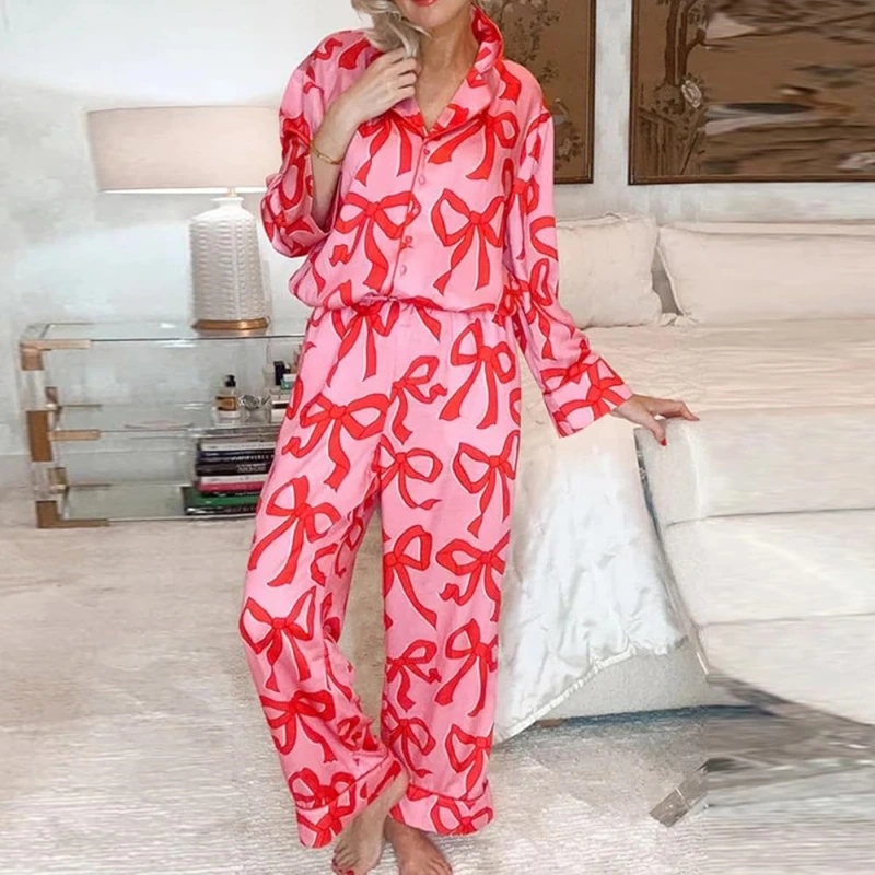 women's bow pajama set