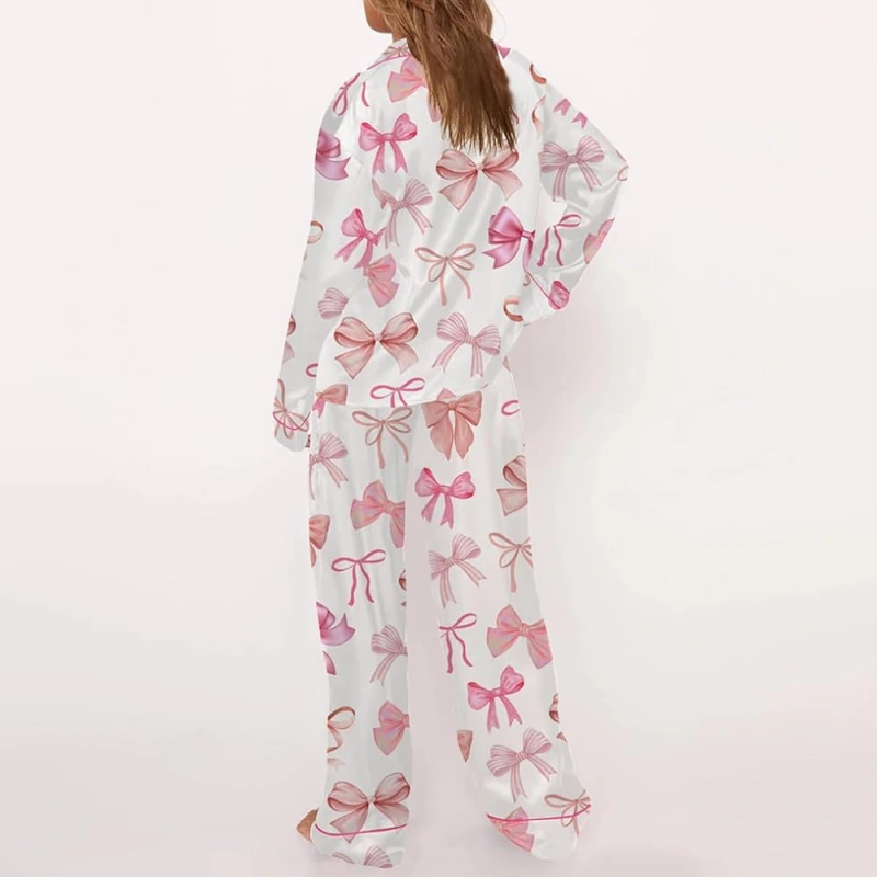 womens bow print pajamas