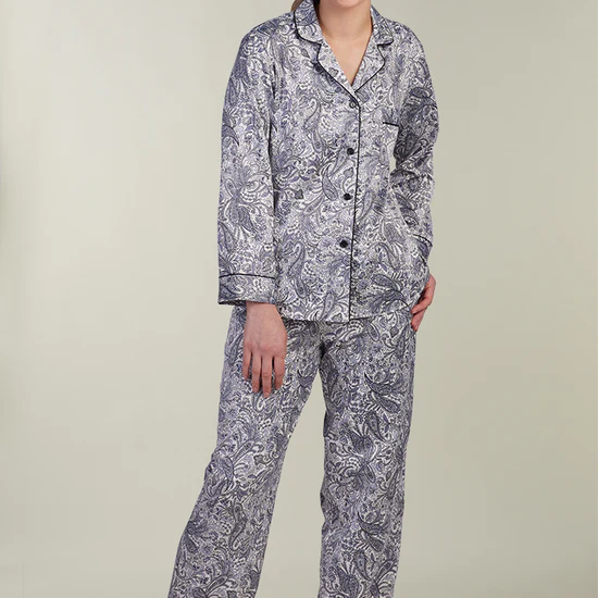 women's brushed back satin pajamas