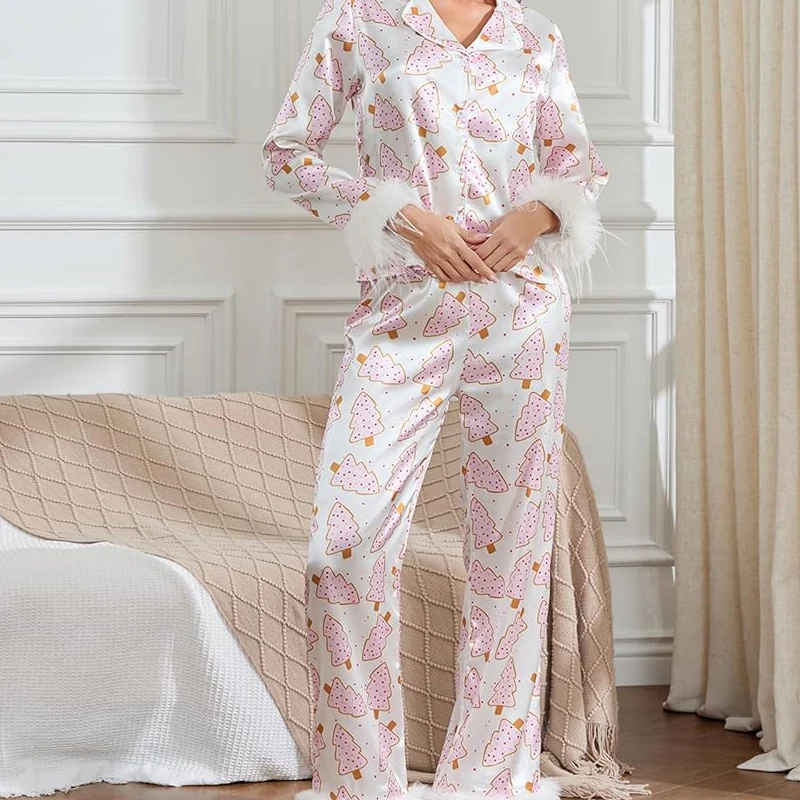 women’s button up christmas pajamas