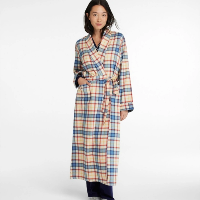 women's scotch plaid flannel robe