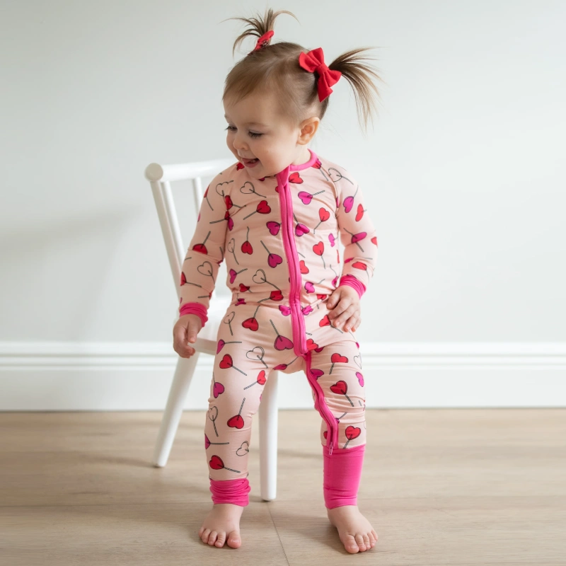 baby bamboo valentines pajamas