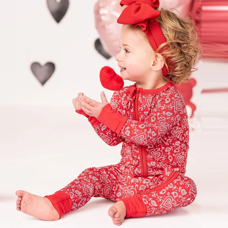 baby bamboo valentines pajamas