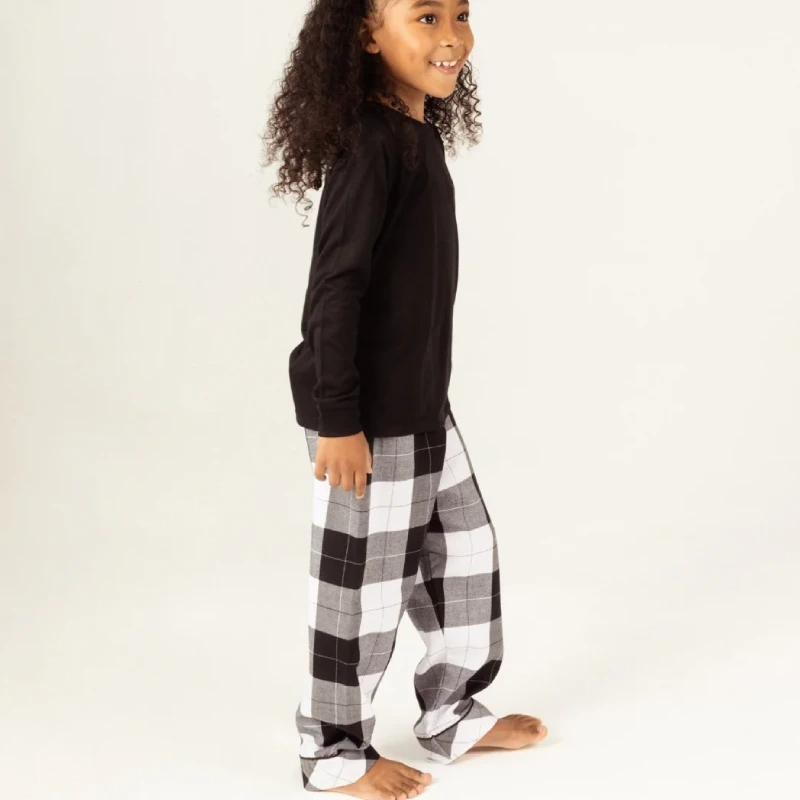 black and white flannel pajama pants