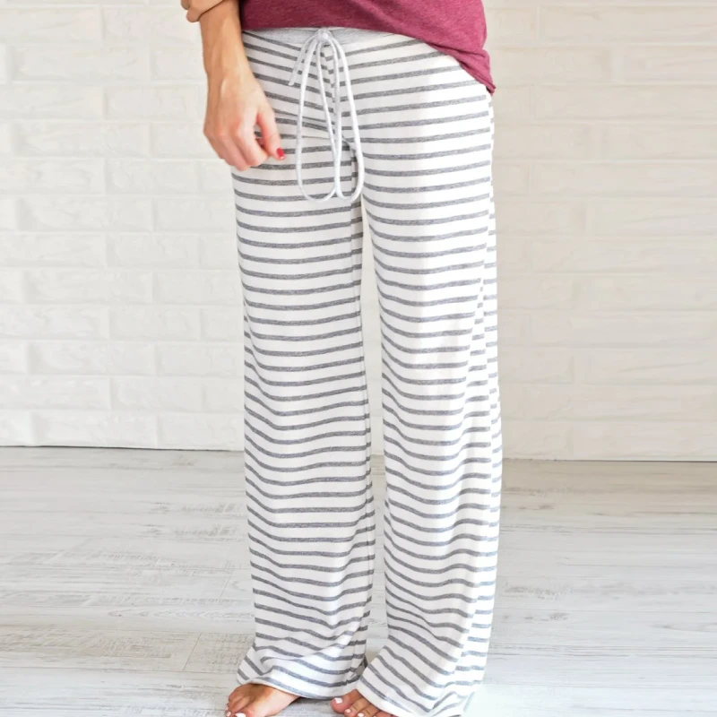 black and white striped pajama pants