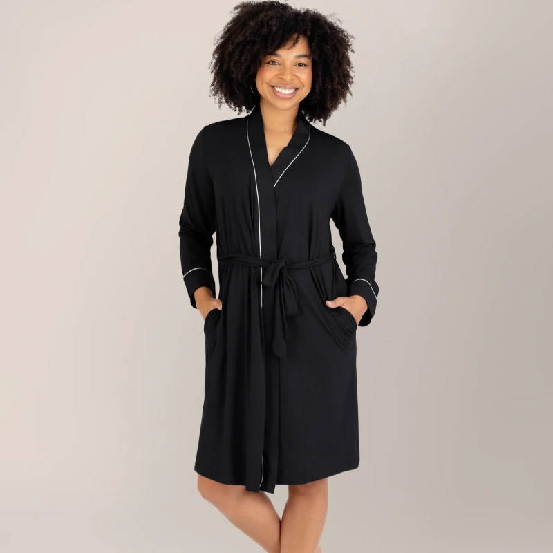 black bamboo women's robe