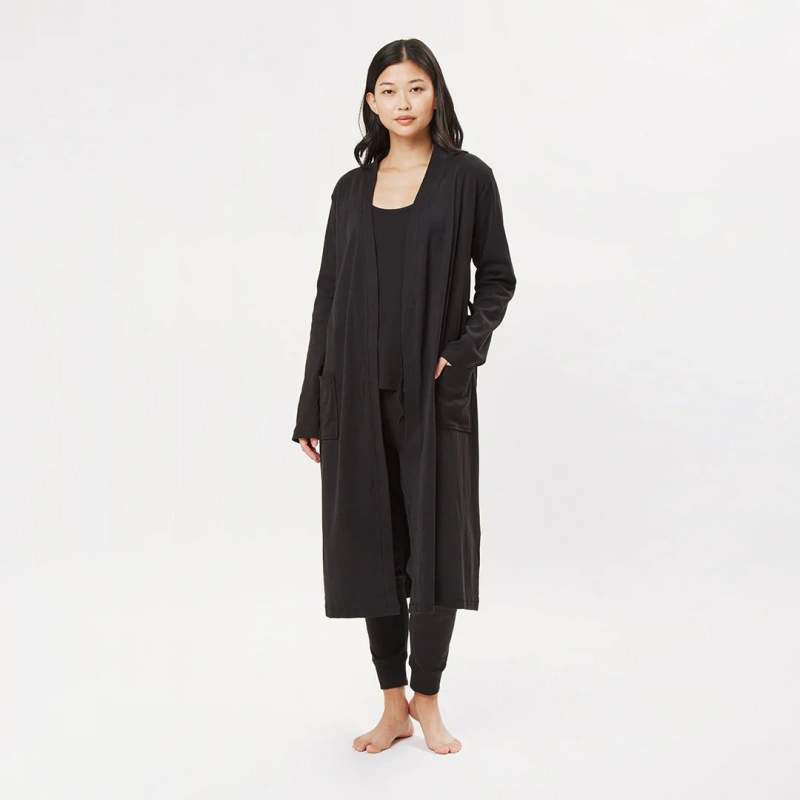 black cotton robe womens