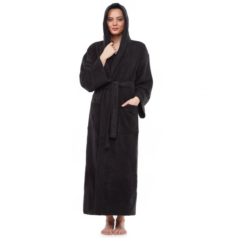 black hooded robe women's
