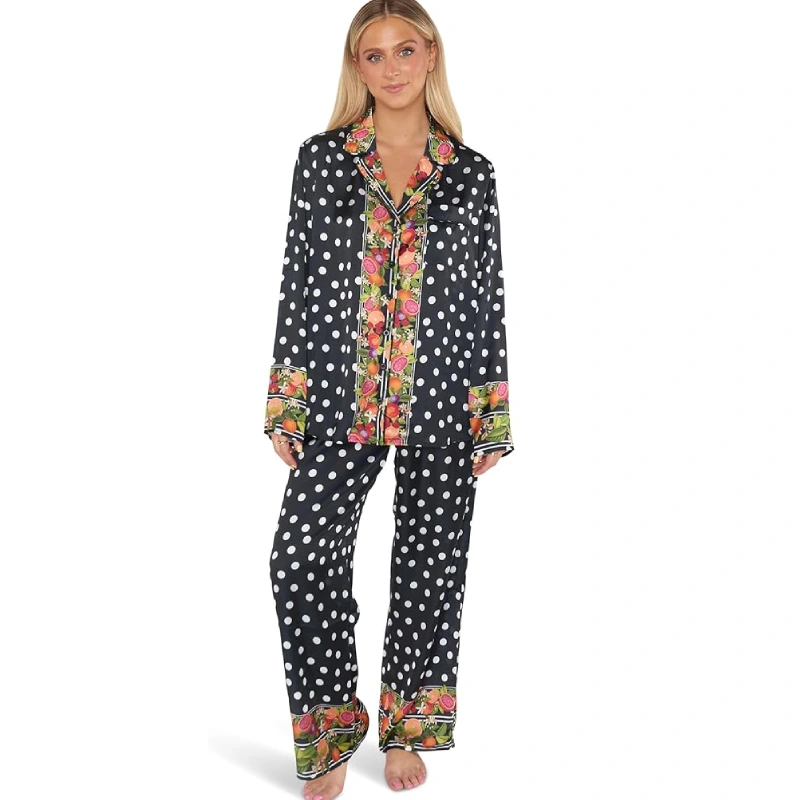 brushed back satin pajamas