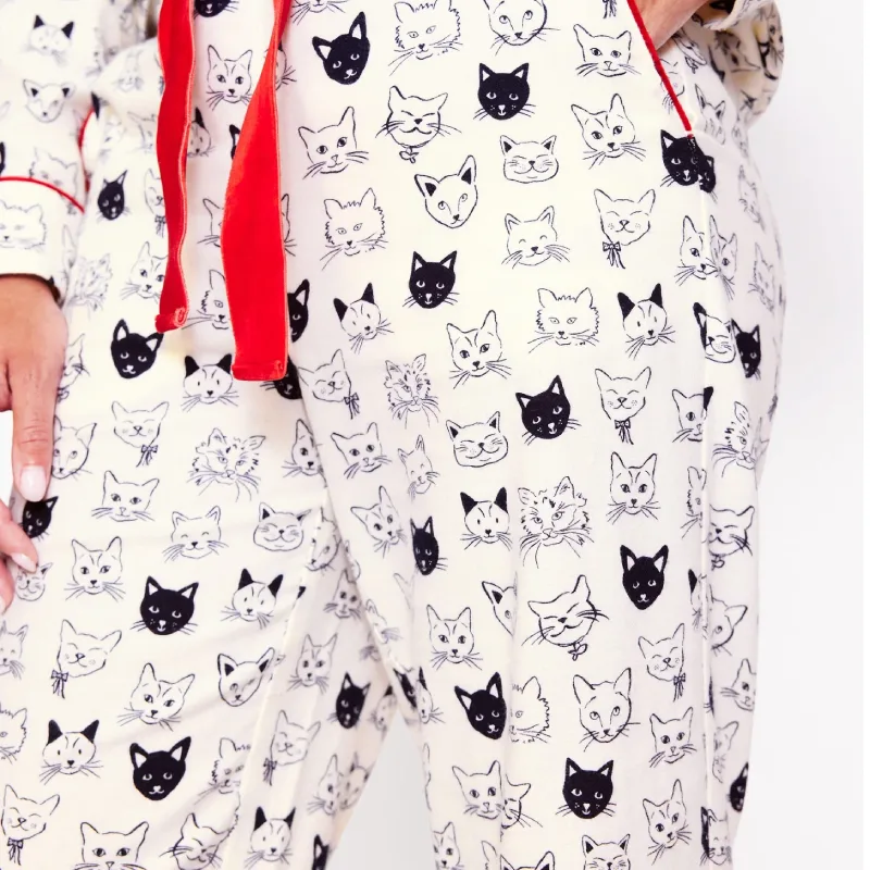cat face pajama pants