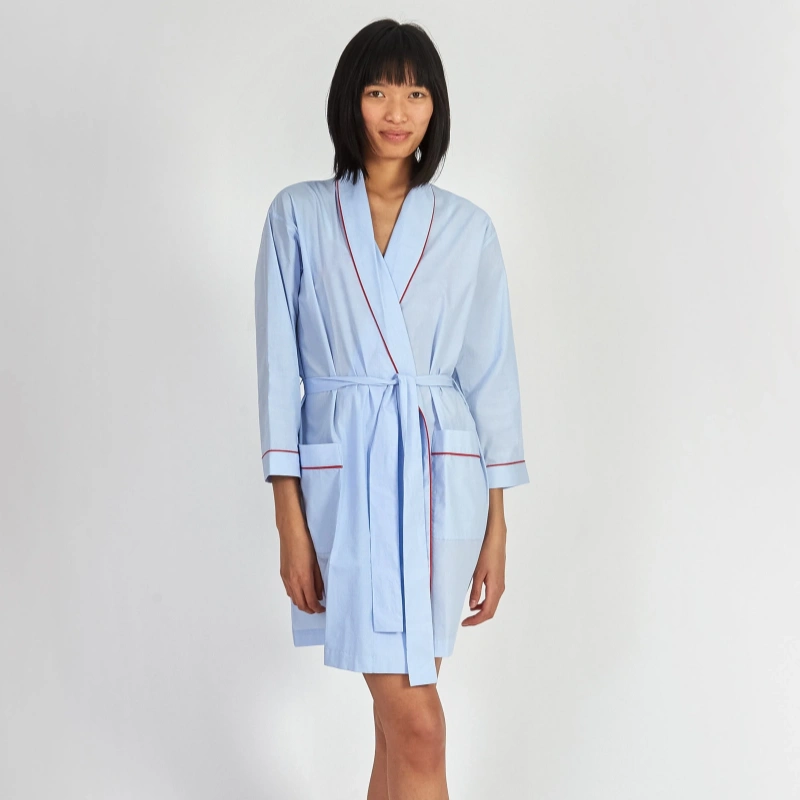 cotton blue robes for women