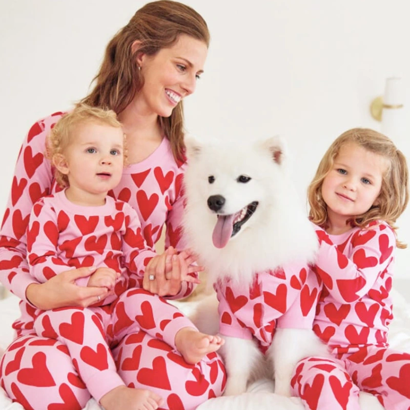 cotton valentines day pajamas