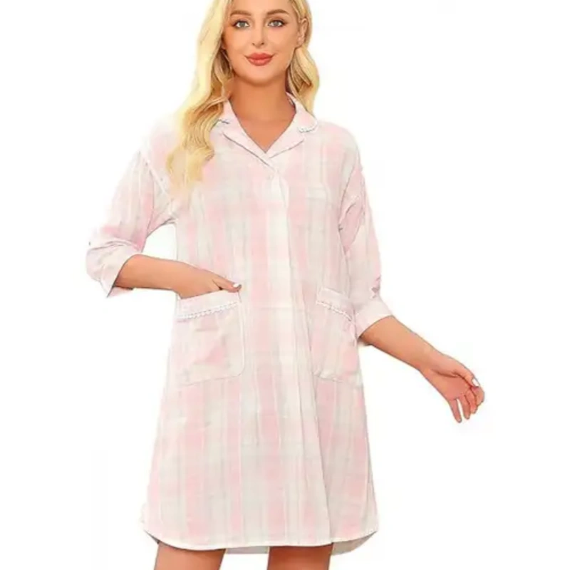 cotton womens button up robes