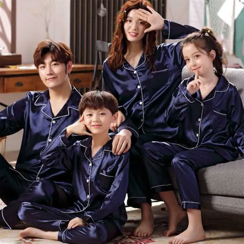 family satin pajamas