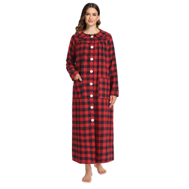 flannel button up womens robes