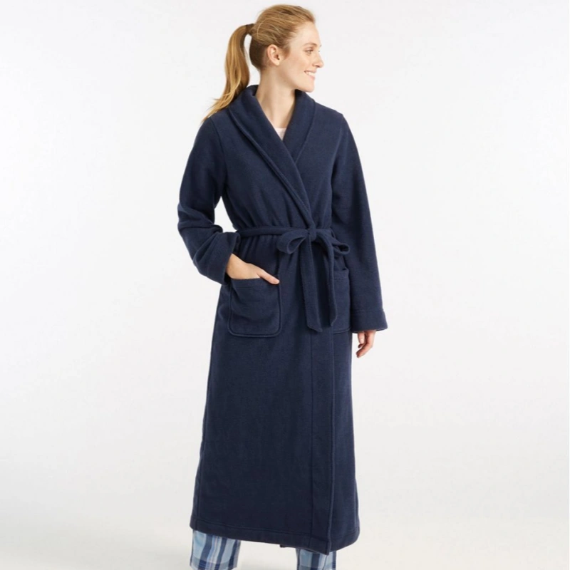 fleece women's blue robe
