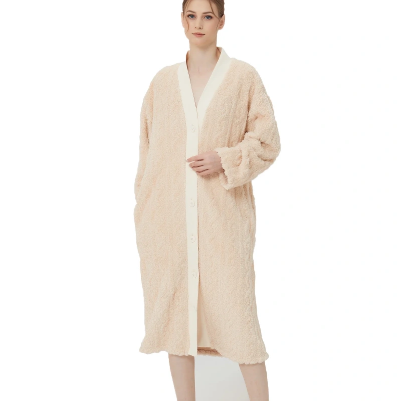 fleece women's button down robes