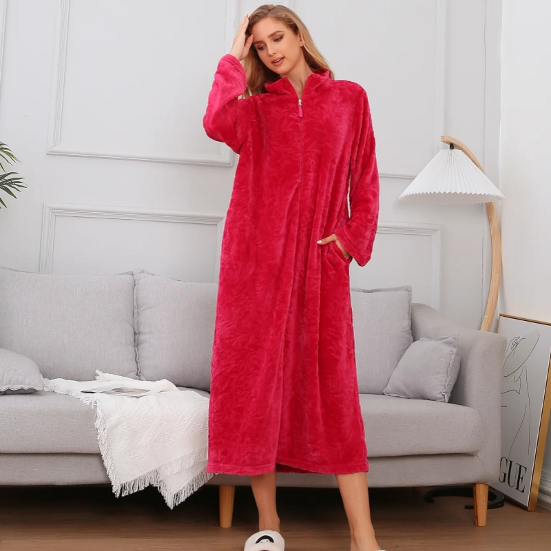 fleece zip robe women