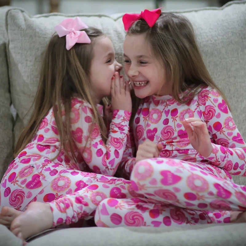 girls valentines pajamas