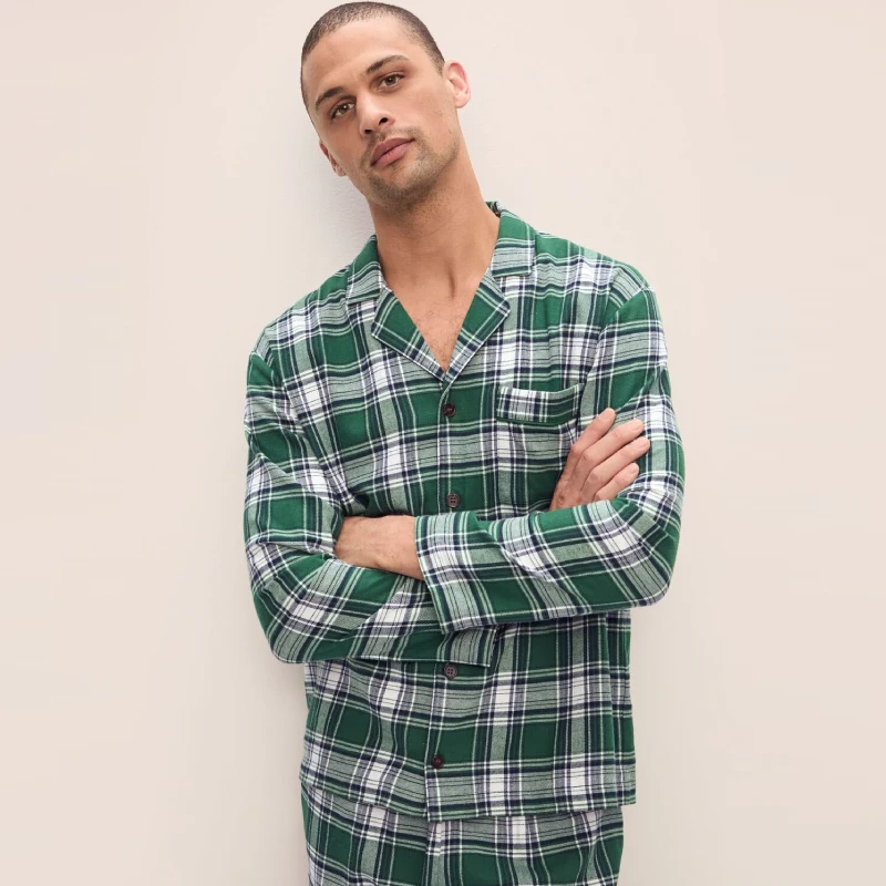 green flannel pajamas