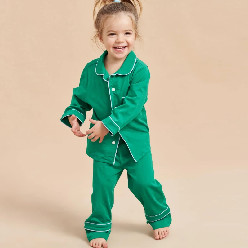 green kids pajamas