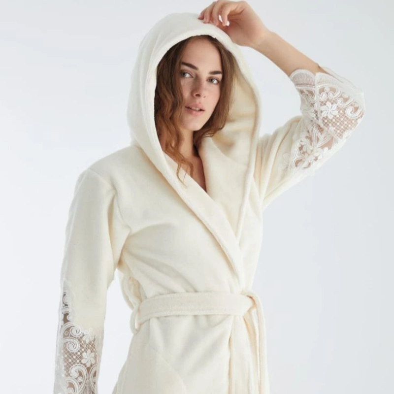 hooded bamboo robe for women