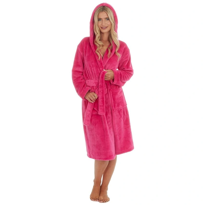hooded women's pink robe