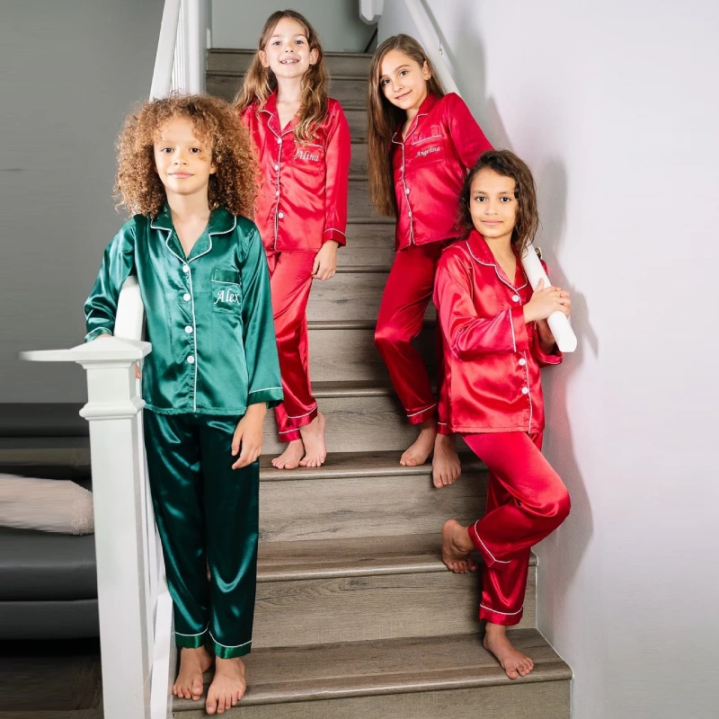 kids satin pajamas